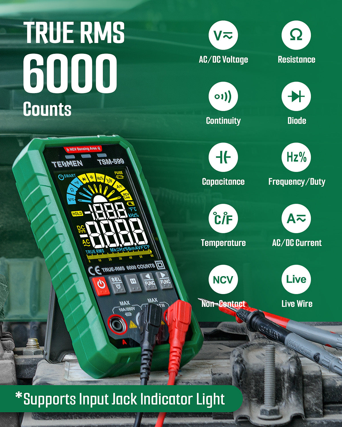 TSM-599 Smart Digital Multimeter - Green
