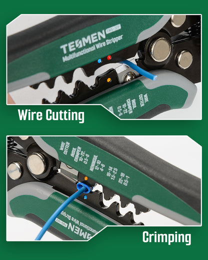 TESMEN TWS-322 Wire Stripper Self Adjusting 4-in-1 Automatic Wire Stripper Tool for 10-24 AWG Electrical Wire
