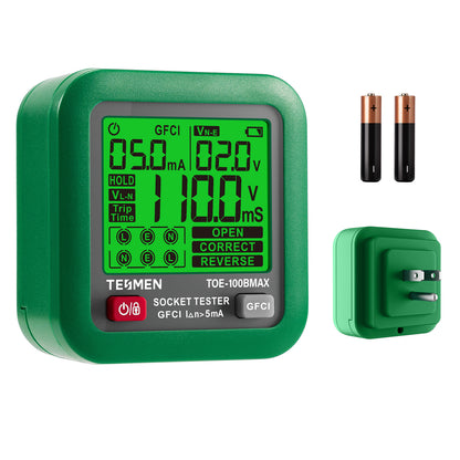 TOE-100BMAX GFCI Outlet Tester - Green