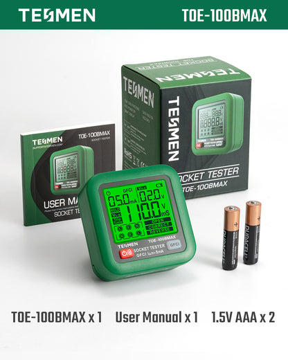 TOE-100BMAX GFCI Outlet Tester - Green