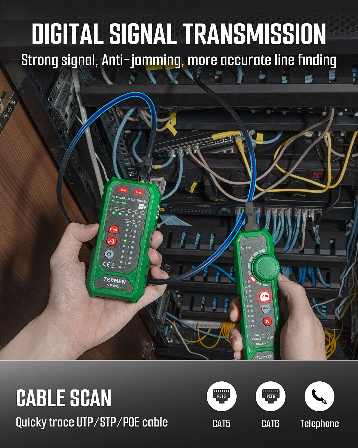 TLP-900AR Network Cable Tester - Green