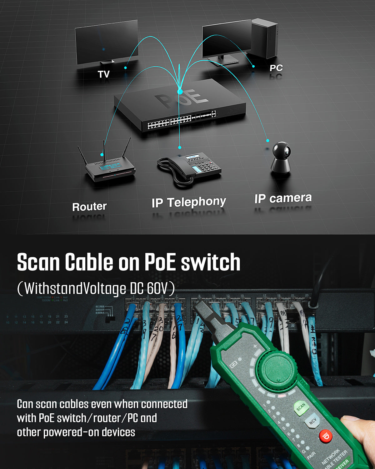 TLP-900AR Network Cable Tester - Green
