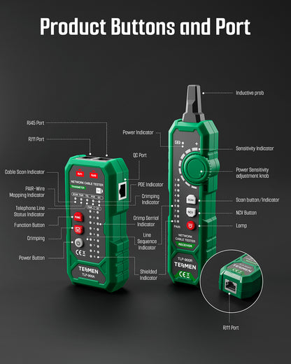 TLP-900AR Network Cable Tester - Green