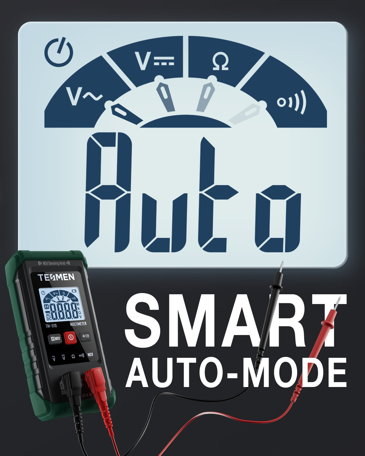 TESMEN TM-510 Smart Digital Multimeter 4000 Counts NCV Test