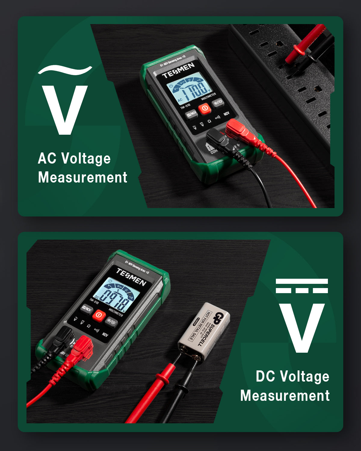 TESMEN TM-510 Smart Digital Multimeter 4000 Counts NCV Test